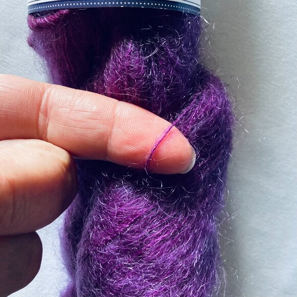 Knothouse Yarns, Mo Debonair - 459yd - "Her Majesty" - Magenta / Purple Mohair - Picture 2 of 7